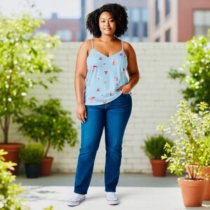 Banana Republic Light Blue Floral Tank Top